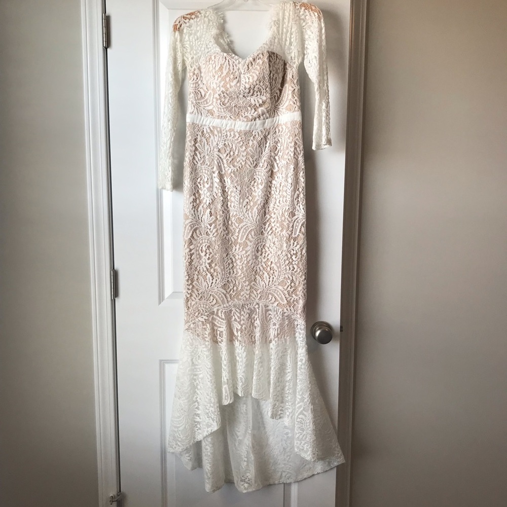 Boutique Off the shoulder midi lace dress